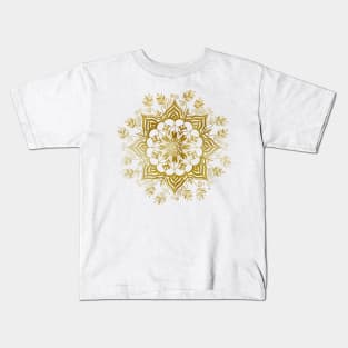 Floral Mandala - Gold Kids T-Shirt